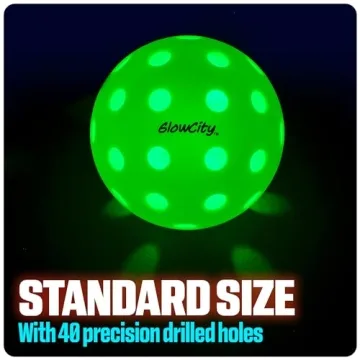 GlowCity LED Pickleball Set for Nighttime Play 12-20 Hours