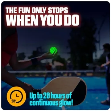 GlowCity LED Pickleball Set for Nighttime Play 12-20 Hours