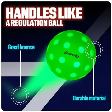 GlowCity LED Pickleball Set for Nighttime Play 12-20 Hours