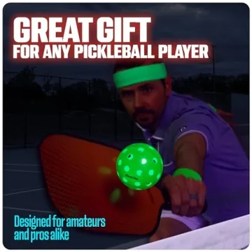GlowCity LED Pickleball Set for Nighttime Play 12-20 Hours