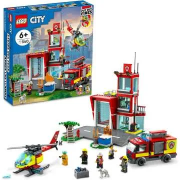 LEGO City Fire Station Set 60320 with Helicopter & Fire Engine