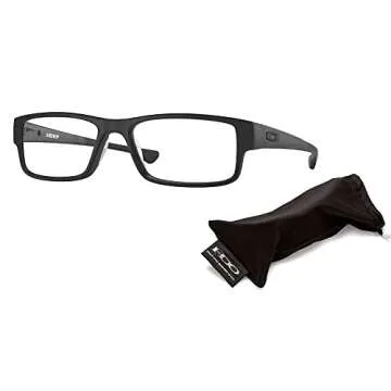 Oakley Airdrop OX8046 804601 53MM Satin Black Rectangular Eyeglasses for Men + BUNDLE With Designer iWear Eyewear Kit