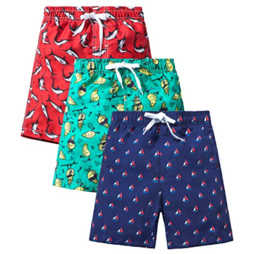 Rolimaka 3 Pack Boys Swim Trunks – Stylish Comfortable Board Shorts
