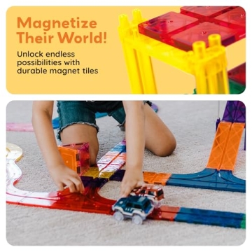 PicassoTiles 50 Piece Race Car Track Building Block Set