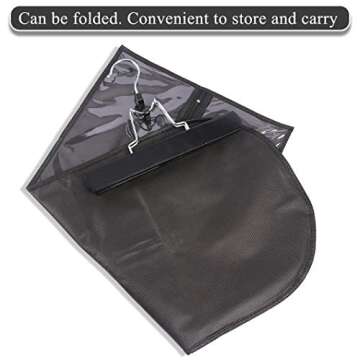 2 Pack Hair Extension Storage Bag Hair Extension Hanger Strong Holder Dust-Proof Portable Suit with Transparent Zip Up Closure- Lightweight, Waterproof and Portable (Black)