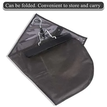 2 Pack Hair Extension Storage Bag Hair Extension Hanger Strong Holder Dust-Proof Portable Suit with Transparent Zip Up Closure- Lightweight, Waterproof and Portable (Black)