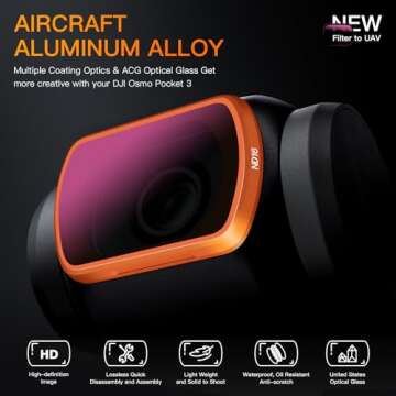 MINGVEN Magnetic ND Filters Set & Black Mist - Black Diffusion 1/4 Filter for DJI Osmo Pocket 3 Crea...