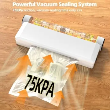 Food Vacuum Sealer Machine with 75KPA Suction and 20 Bags