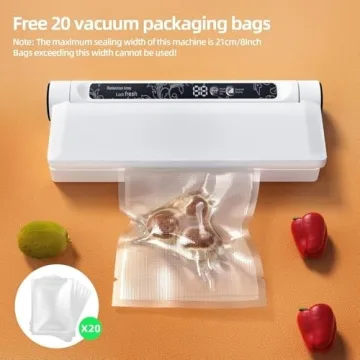 Food Vacuum Sealer Machine with 75KPA Suction and 20 Bags