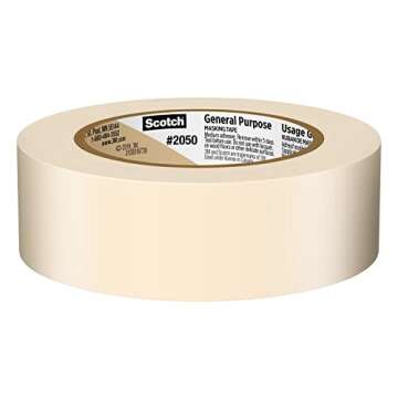 Scotch General Purpose Masking Tape, Tan, Tape for Labeling, Bundling and General Use, Multi-Surface Adhesive Tape, 1.41 Inches x 60 Yards, 1 Roll