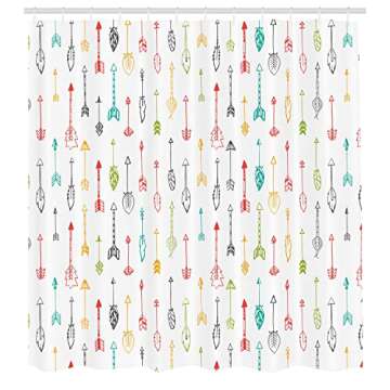 Ambesonne Arrows Shower Curtain, Colorful Doodle Art for Fun Bathroom