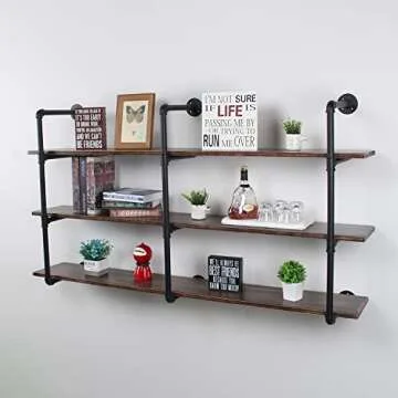 MBQQ Industrial Retro Pipe Shelf - Stylish 3-Tier Home Decor