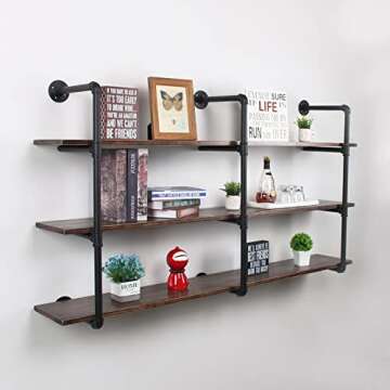 MBQQ Industrial Retro Pipe Shelf - Stylish 3-Tier Home Decor