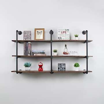 MBQQ Industrial Retro Pipe Shelf - Stylish 3-Tier Home Decor