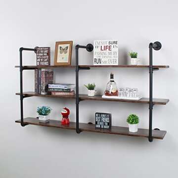 MBQQ Industrial Retro Pipe Shelf - Stylish 3-Tier Home Decor
