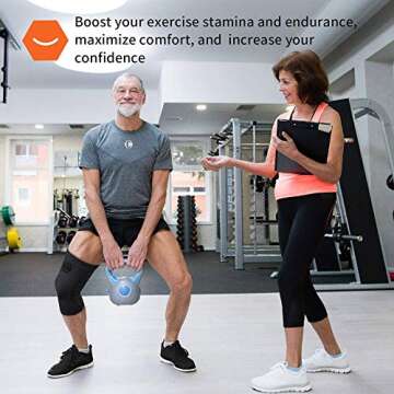 CAMBIVO 2 Pack Knee Compression Sleeve, Knee Brace Support for Men and Women, Running, Hiking, Jogging, Sports,Workout, Gym (Black, Large)