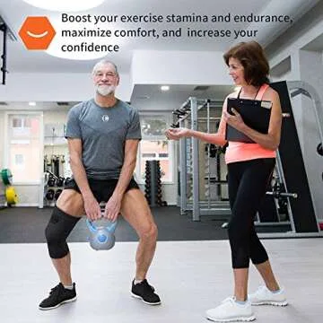 CAMBIVO 2 Pack Knee Compression Sleeve, Knee Brace Support for Men and Women, Running, Hiking, Jogging, Sports,Workout, Gym (Black, Large)