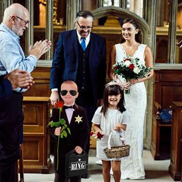 Ring Wedding Bearer Security:Ring Wedding Security Set Ring Box Bearer + Glasses + Earpiece + Badge Ring Gifts Proposal