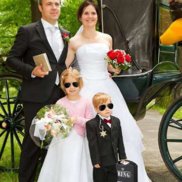 Ring Wedding Bearer Security:Ring Wedding Security Set Ring Box Bearer + Glasses + Earpiece + Badge Ring Gifts Proposal