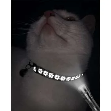 Taglory Reflective Cat Collar Breakaway with Bells, 2 Pack Girl Boy Pet Cat Collar Adjustable 7.5-12.5 Inch, Black