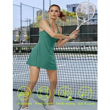 Siyiees Women's Tennis Dress with Built-in Bra & Shorts