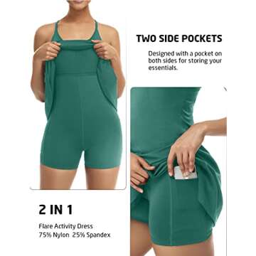 Siyiees Women's Tennis Dress with Built-in Bra & Shorts