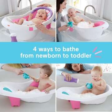 Fisher-Price Baby To Toddler Bath 4-In-1 Sling ‘N Seat Tub With Removable Infant Support And 2 Toy...
