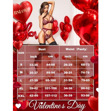 RSLOVE Plus Size Lace Garter Lingerie Set for Women