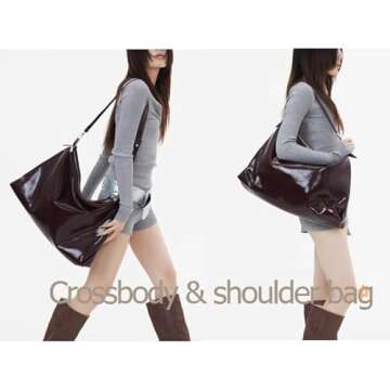 JOLILUNA Burgundy Vegan Leather Tote Bag for Women