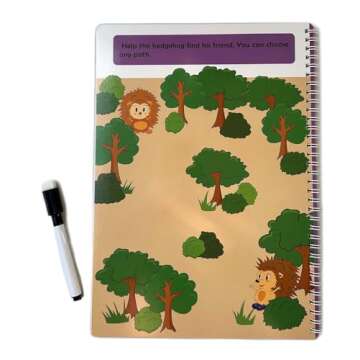 Wipe Clean Activity Workbook for Kids Ages 3-5, Dot to Dots, Mazes, Colors, Shapes, Logic, Pen Contr...