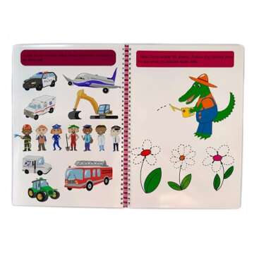 Wipe Clean Activity Workbook for Kids Ages 3-5, Dot to Dots, Mazes, Colors, Shapes, Logic, Pen Control, Hand-Eye Coordination, Travel Buddy, Dry Erase, Tracing