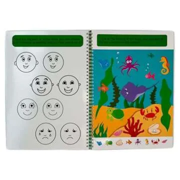 Wipe Clean Activity Workbook for Kids Ages 3-5, Dot to Dots, Mazes, Colors, Shapes, Logic, Pen Control, Hand-Eye Coordination, Travel Buddy, Dry Erase, Tracing