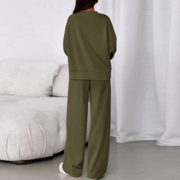 ZGHQHCDRH Women's Cozy Two-Piece Sweat Suit for Fall