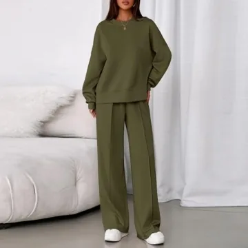 ZGHQHCDRH Women's Cozy Two-Piece Sweat Suit for Fall