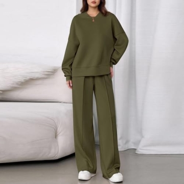 ZGHQHCDRH Women's Cozy Two-Piece Sweat Suit for Fall