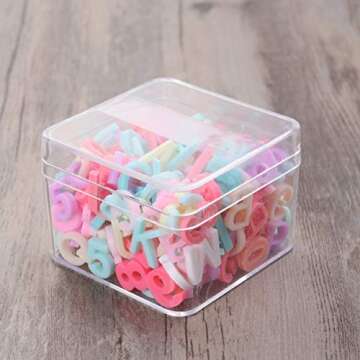 Exceart 200pcs Colorful Resin Alphabet Beads for Creative Crafts