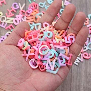 Exceart 200pcs Resin Alphabet Beads for DIY Crafting