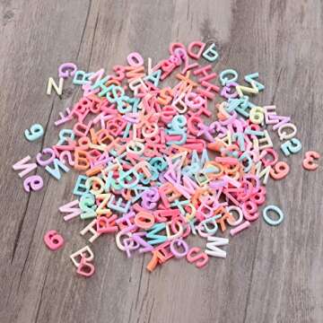 Exceart 200pcs Resin Alphabet Beads for DIY Crafting