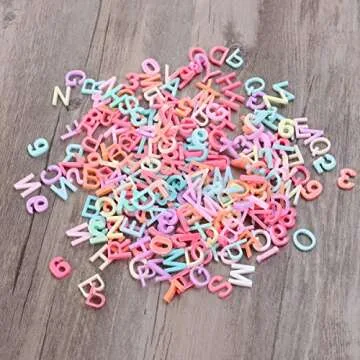 Exceart 200pcs Resin Alphabet Beads for DIY Crafting