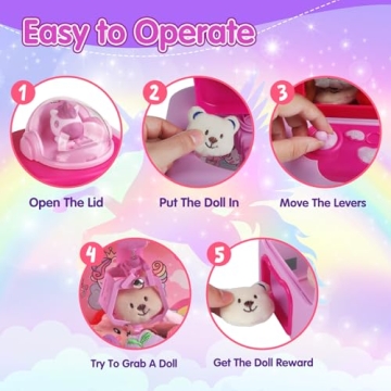 Magical Unicorn Claw Machine for Kids with Plush Toys