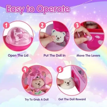 Magical Unicorn Claw Machine for Kids with Plush Toys