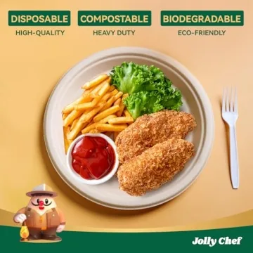 Eco-Friendly JOLLY CHEF Compostable Plates 125 Pack
