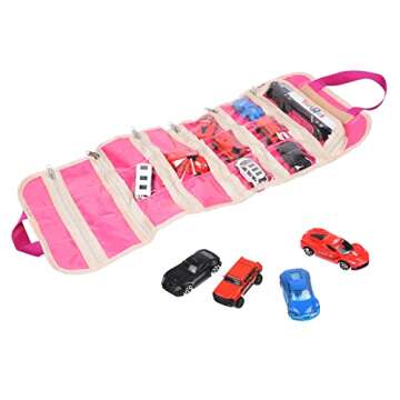 Fold out toy organizer storage bag for girls - Ideal for toys, accessories and collectibles - Also great for arts & crafts, cupcake decorations, make-up, etc.