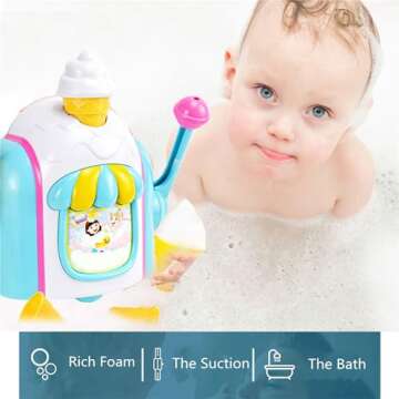 Bath Bubble Machine,Bath Toys for Toddlers,Ice Creams Maker Bubble Machine Bath Toys Bubble Pretend Cake Play Set Water Bathtub Toys,Toy for 3 4 5 6 7 8 Years Old Boys Girls Christmas Birthday Gifts