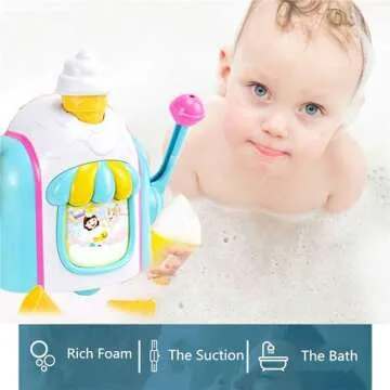 Bath Bubble Machine,Bath Toys for Toddlers,Ice Creams Maker Bubble Machine Bath Toys Bubble Pretend Cake Play Set Water Bathtub Toys,Toy for 3 4 5 6 7 8 Years Old Boys Girls Christmas Birthday Gifts