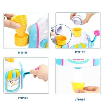 Bath Bubble Machine,Bath Toys for Toddlers,Ice Creams Maker Bubble Machine Bath Toys Bubble Pretend Cake Play Set Water Bathtub Toys,Toy for 3 4 5 6 7 8 Years Old Boys Girls Christmas Birthday Gifts
