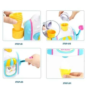 Bath Bubble Machine,Bath Toys for Toddlers,Ice Creams Maker Bubble Machine Bath Toys Bubble Pretend Cake Play Set Water Bathtub Toys,Toy for 3 4 5 6 7 8 Years Old Boys Girls Christmas Birthday Gifts