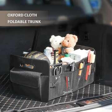 JiatuA Car Trunk Organizer, Car Organizers and Storage Collapsible Multi Compartment Container Box, ...