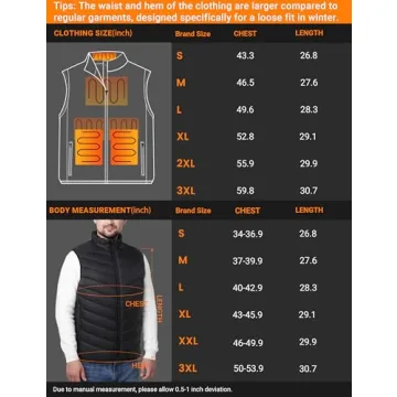 SOLJIKYE Heated Vest for Men - 6 Heating Zones