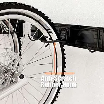 Dirza Bike Storage Rack 68 inch with Bike Tire Wall Protectors Wall Mount Garage Bike Hanger for 6 Bikes Adjustable Bike Hooks for Home indoor Holds Up to 500lbs(6 bike hooks + 6 bike accessory hooks)